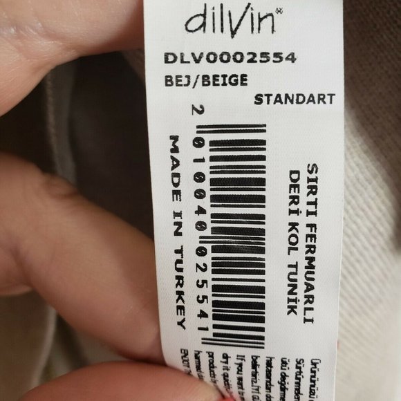 Dilvin Knit Top Full Zip Back Faux Leather - Picture 5 of 8